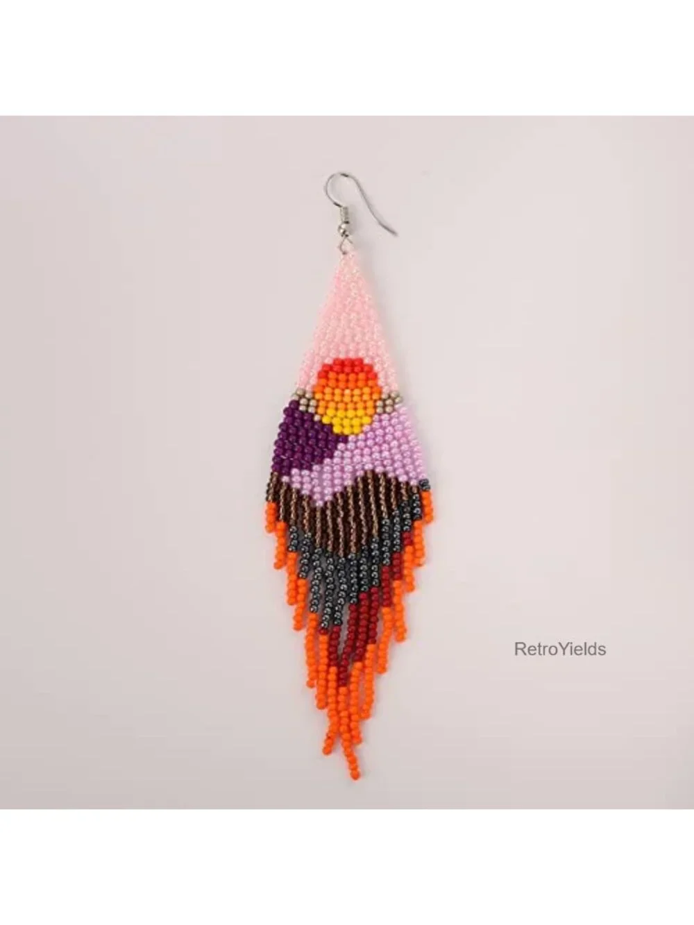 Handmade Long Tassel Beaded Dangle Earrings Boho Statement Drop Fringe